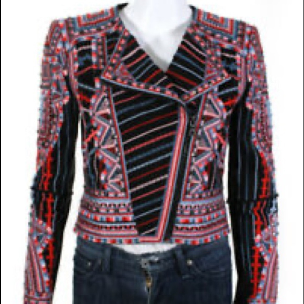BCBG MAXAZRIA RUNWAY embroidered jacket XS